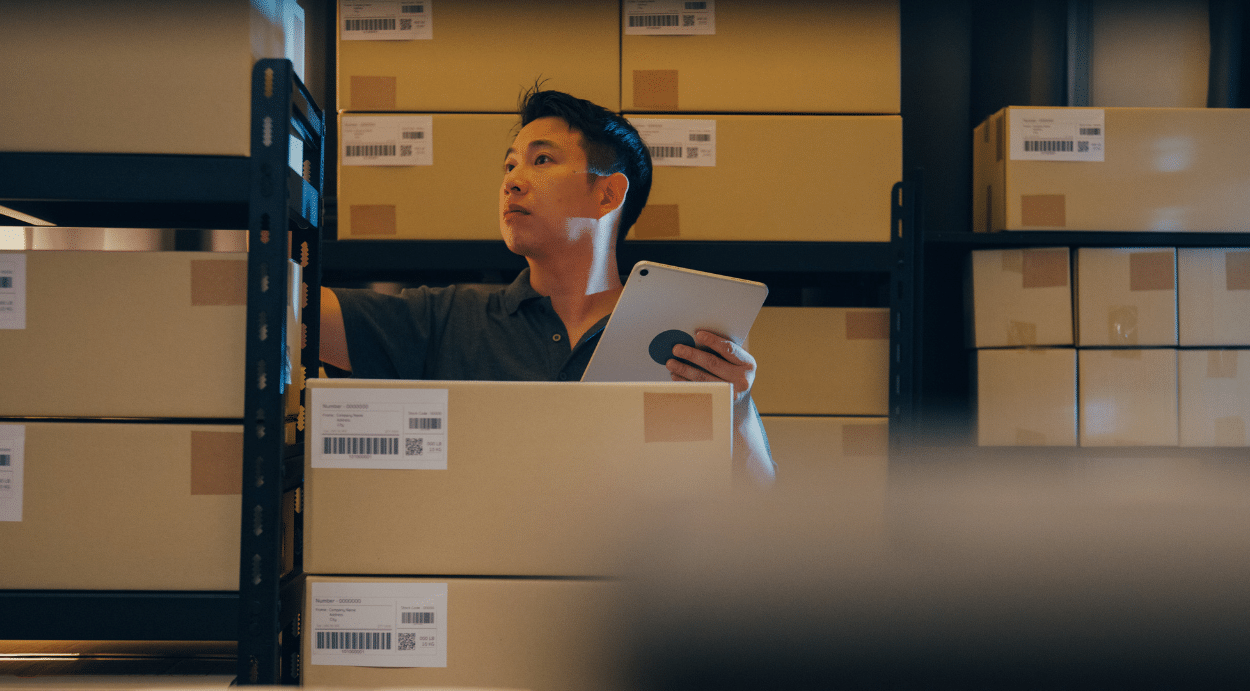 A person performing a SKU Audit.