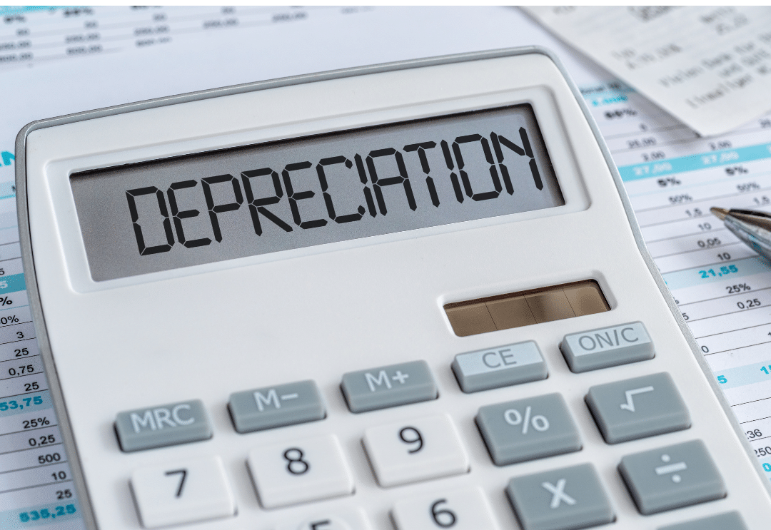 Depreciation written on a calculator